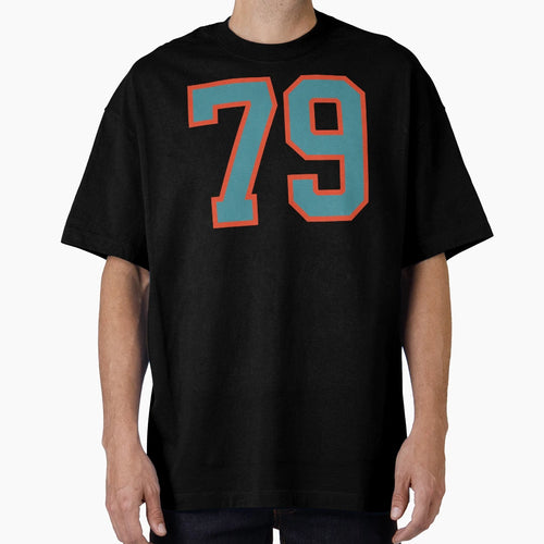 79 Number Aqua Orange Lucky Sports T-Shirt - Unique Graphic for Adults - T-Shirt, Sweatshirt, Hoodie