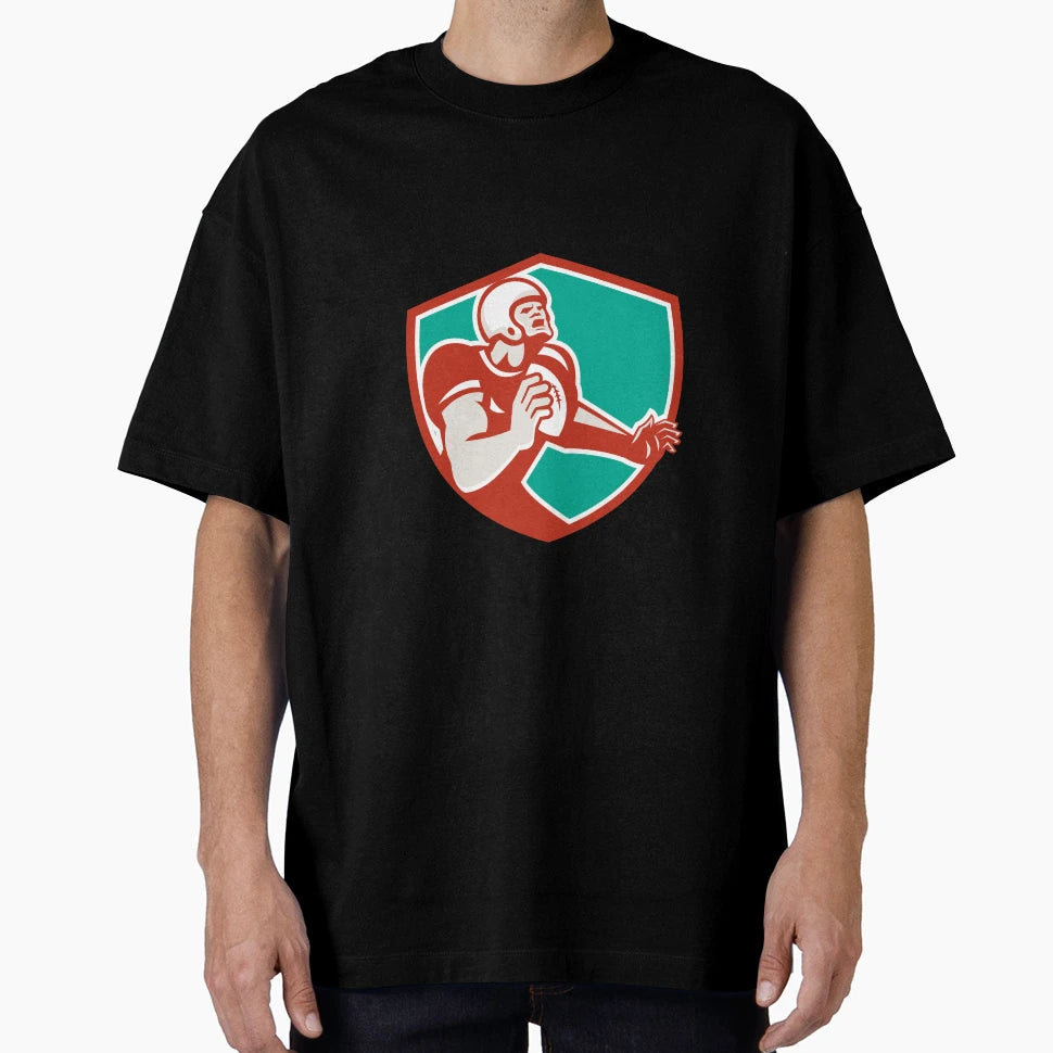 American Football Player Angry Shield T-Shirt - Novelty Apparel Unisex - T-Shirt, Sweatshirt, Hoodie