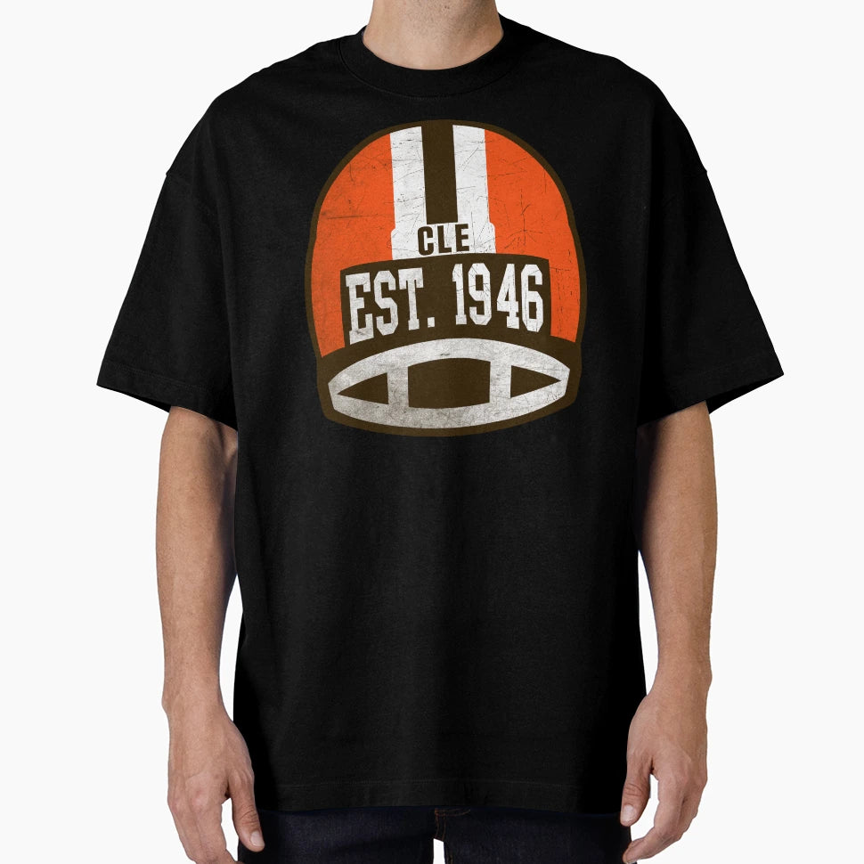 Cleveland Throwback Football Helmet T-Shirt - Unique Graphic Unisex - T-Shirt, Sweatshirt, Hoodie
