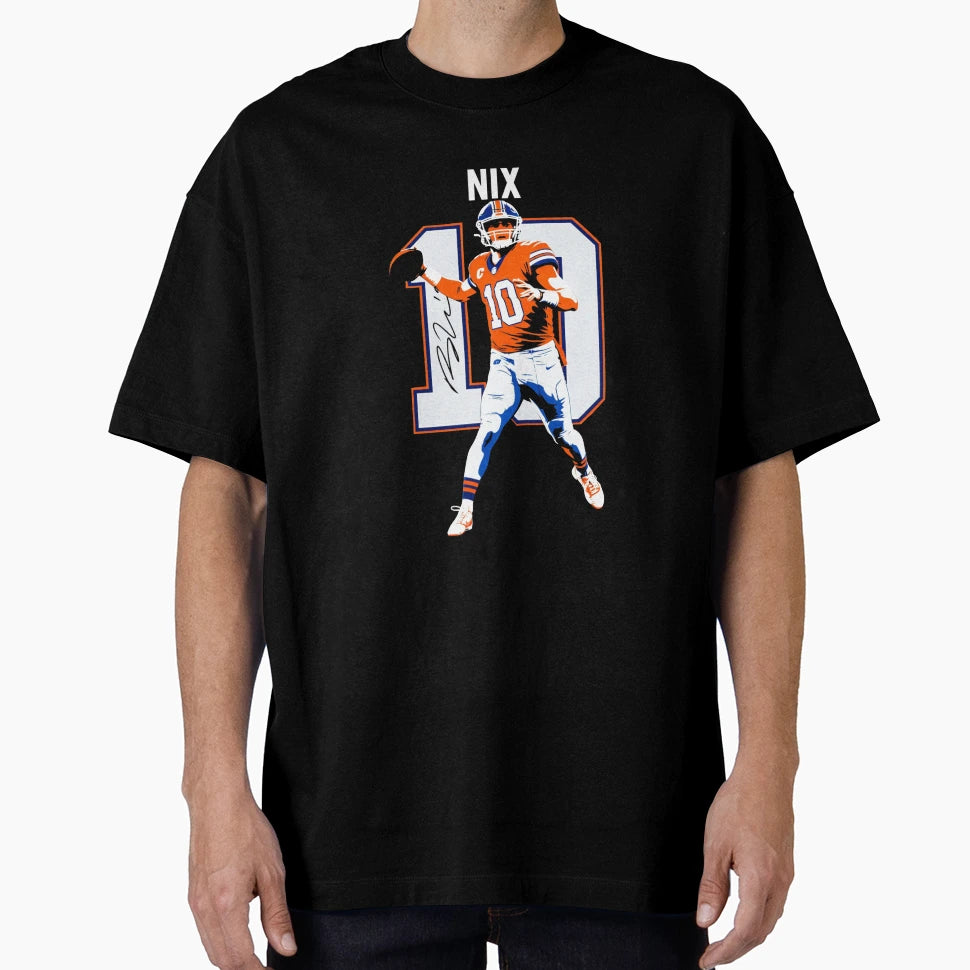 Bo Nix Denver 10 Football Art T-Shirt - Unique Graphic Men Women - T-Shirt, Sweatshirt, Hoodie