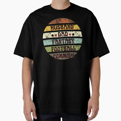 Husband Dad Fantasy Football Commish T-Shirt - Novelty Apparel for Adults - T-Shirt, Sweatshirt, Hoodie
