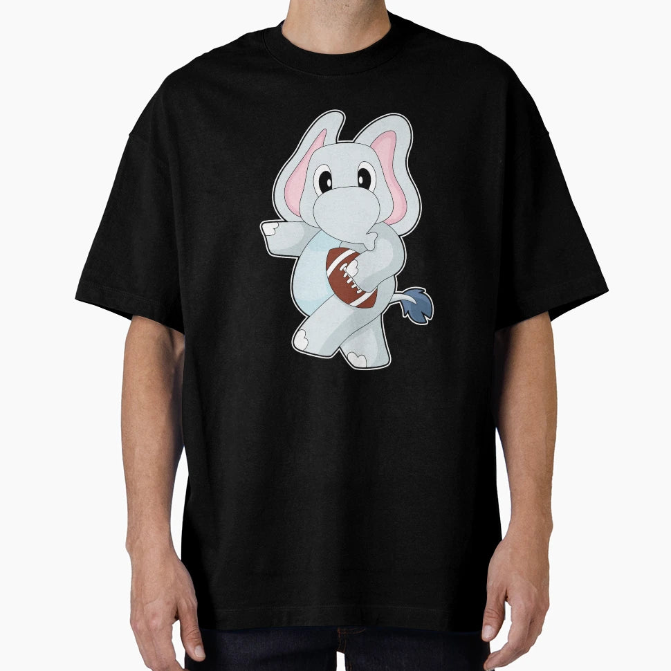 Elephant American Football T-Shirt - Fun Novelty Design Men Women - T-Shirt, Sweatshirt, Hoodie