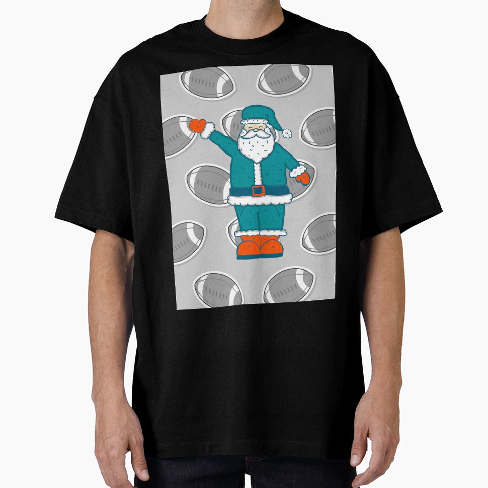 Teal Blue Orange Santa Claus T-Shirt - Aesthetic Graphic Men Women - T-Shirt, Sweatshirt, Hoodie