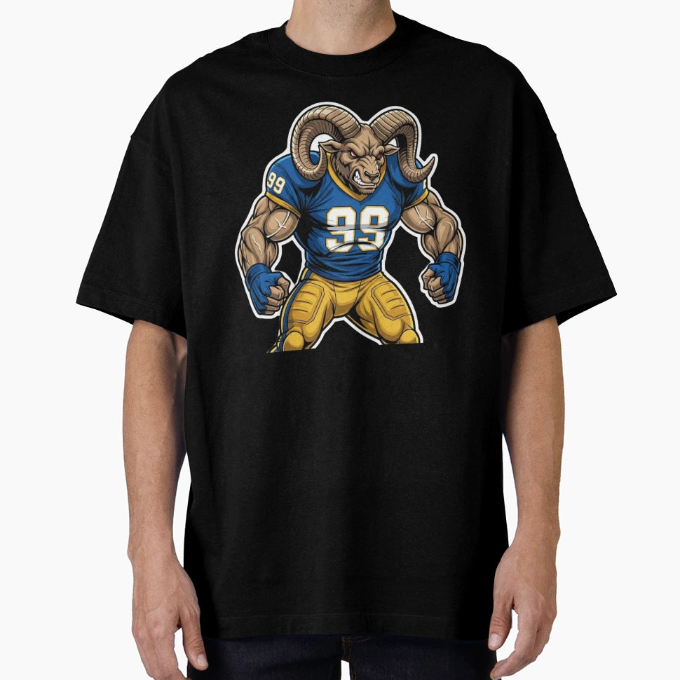 Mighty Ram Football Player 99 Blue And T-Shirt - Streetwear Style Unisex - T-Shirt, Sweatshirt, Hoodie