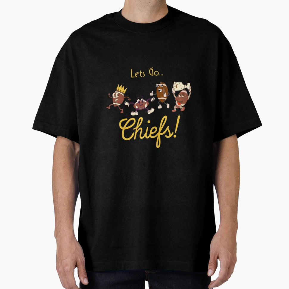 Kc Chiefs Cartoon Champs T-Shirt - Custom Art Print for Adults - T-Shirt, Sweatshirt, Hoodie