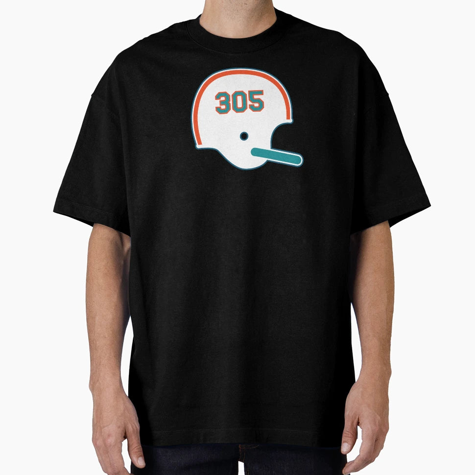 Miami Dolphins 305 Helmet T-Shirt - Minimalist Print for Adults - T-Shirt, Sweatshirt, Hoodie
