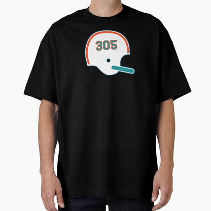 Miami Dolphins 305 Helmet T-Shirt - Minimalist Print for Adults - T-Shirt, Sweatshirt, Hoodie