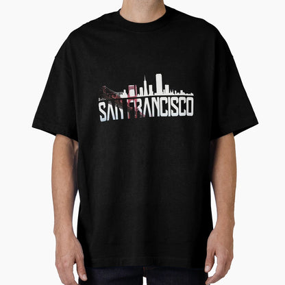 San Francisco Skyline Golden Gate T-Shirt - Minimalist Print Men Women - T-Shirt, Sweatshirt, Hoodie