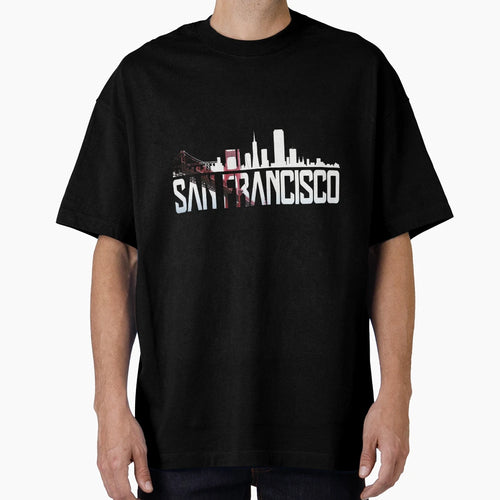 San Francisco Skyline Golden Gate T-Shirt - Minimalist Print Men Women - T-Shirt, Sweatshirt, Hoodie