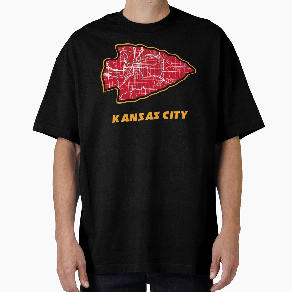 Kansas City Arrowhead Map Chiefs Colors T-Shirt - Unique Graphic Men Women - T-Shirt, Sweatshirt, Hoodie