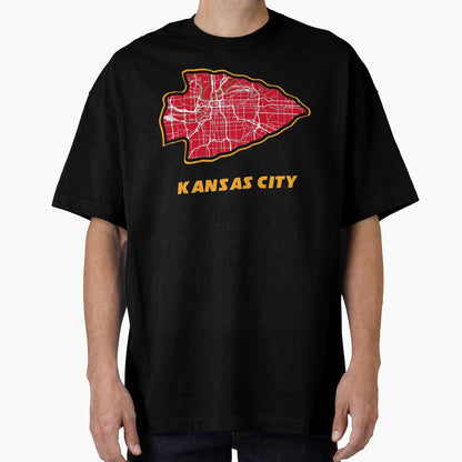 Kansas City Arrowhead Map Chiefs Colors T-Shirt - Unique Graphic Men Women - T-Shirt, Sweatshirt, Hoodie