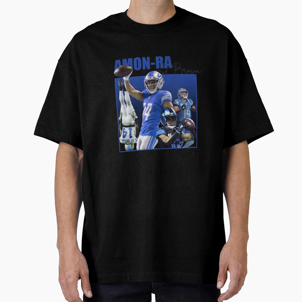 Amon Ra Detroit Lions 14 T-Shirt - Minimalist Print Men Women - T-Shirt, Sweatshirt, Hoodie