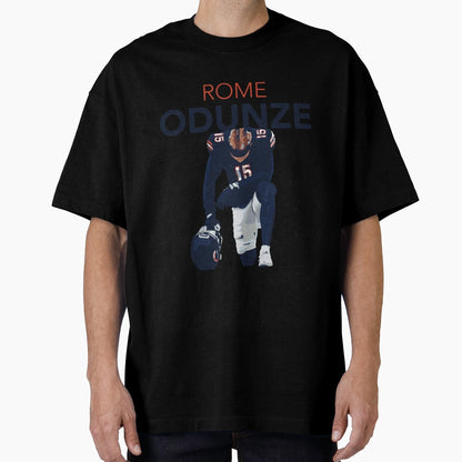 Rome Odunze Chicago Bears Wr 15 Kneeling T-Shirt - Minimalist Print Unisex - T-Shirt, Sweatshirt, Hoodie