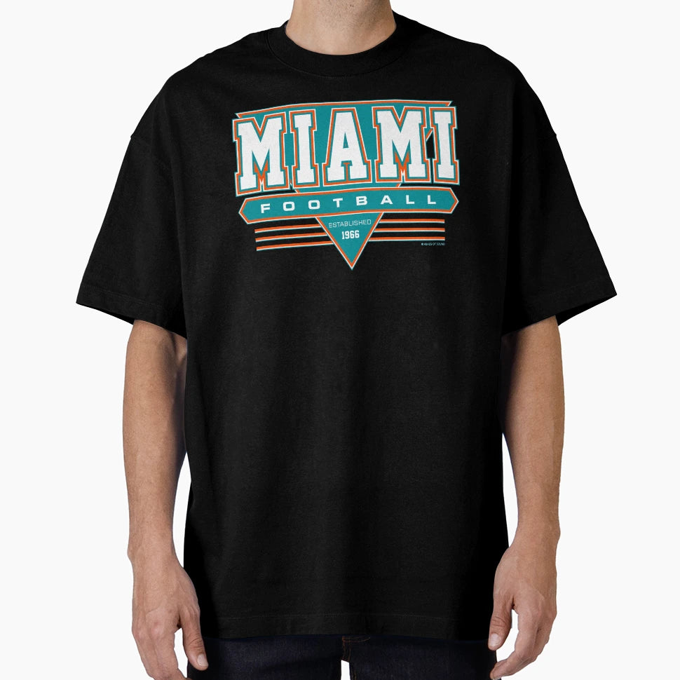 Miami Football Dolphins Inspired 90S T-Shirt - Custom Art Print Unisex - T-Shirt, Sweatshirt, Hoodie