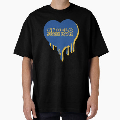 Angelo State Rams Melty Heart Logo T-Shirt - Novelty Apparel Men Women - T-Shirt, Sweatshirt, Hoodie