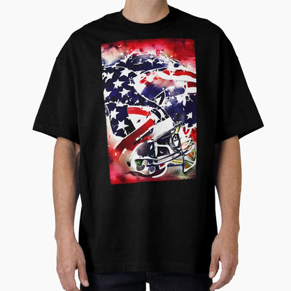 American Flag Football Paint Splatter T-Shirt - Custom Art Print Men Women - T-Shirt, Sweatshirt, Hoodie