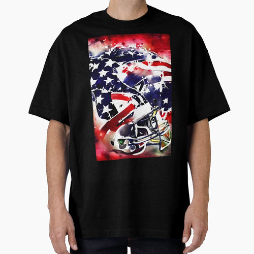 American Flag Football Paint Splatter T-Shirt - Custom Art Print Men Women - T-Shirt, Sweatshirt, Hoodie