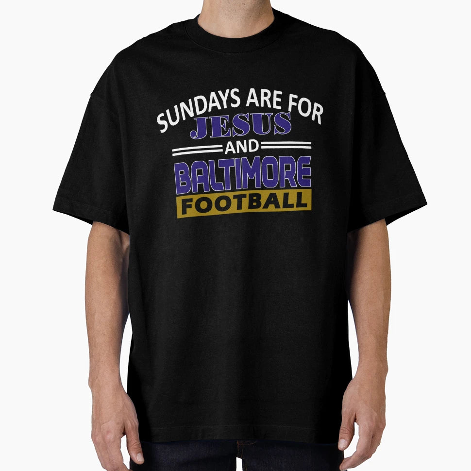 Baltimore Pro Football And Jesus T-Shirt - Fun Novelty Design Men Women - T-Shirt, Sweatshirt, Hoodie