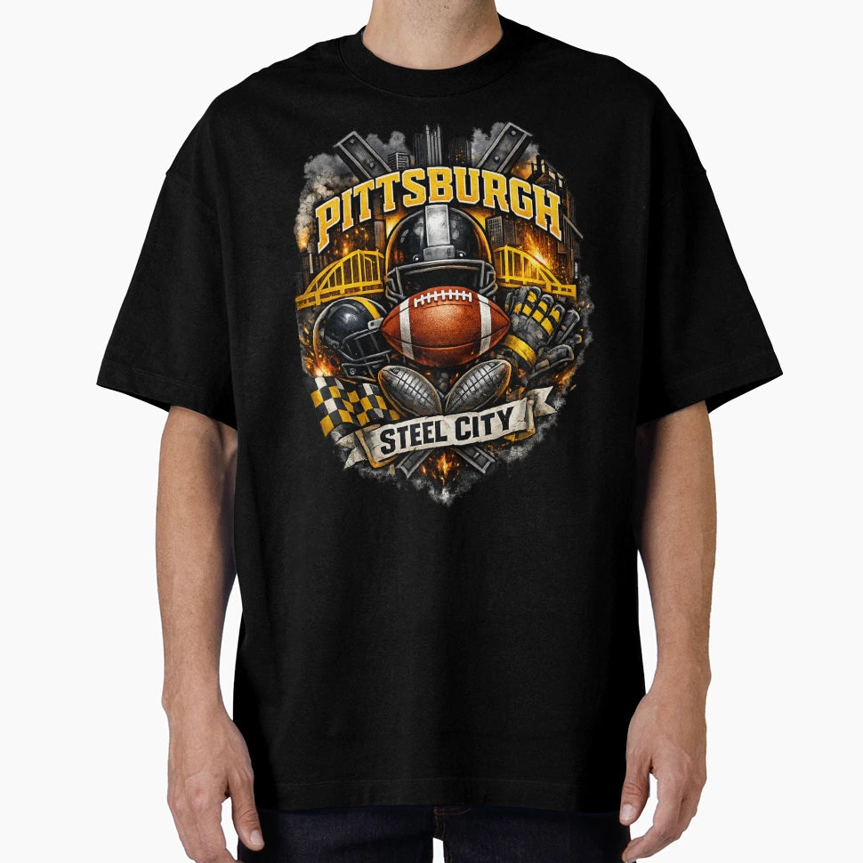 Pittsburgh Football Steel City T-Shirt - Fun Novelty Design Men Women - T-Shirt, Sweatshirt, Hoodie