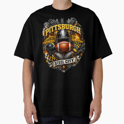 Pittsburgh Football Steel City T-Shirt - Fun Novelty Design Men Women - T-Shirt, Sweatshirt, Hoodie