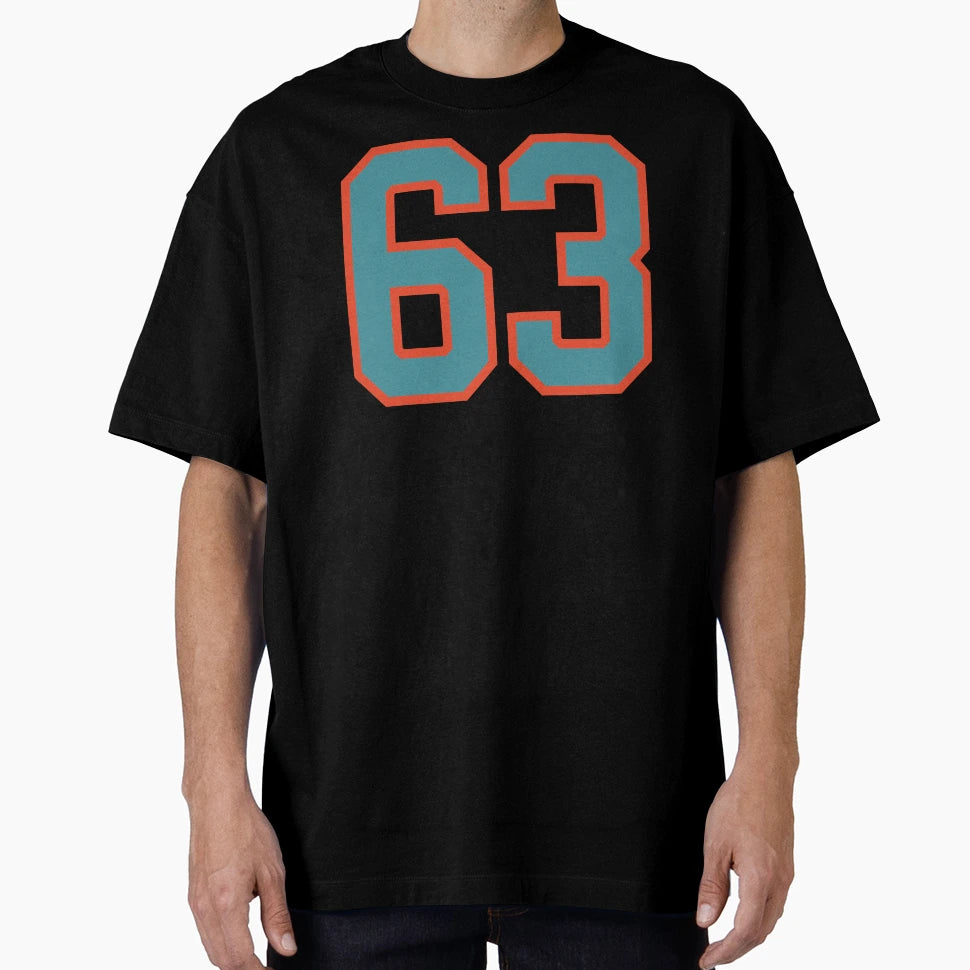 63 Number Aqua Orange Lucky Sports Sixty T-Shirt - Graphic Print Unisex - T-Shirt, Sweatshirt, Hoodie