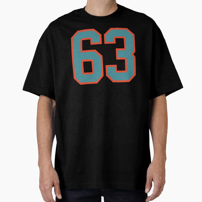 63 Number Aqua Orange Lucky Sports Sixty T-Shirt - Graphic Print Unisex - T-Shirt, Sweatshirt, Hoodie