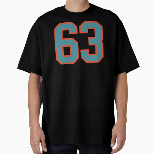 63 Number Aqua Orange Lucky Sports Sixty T-Shirt - Graphic Print Unisex - T-Shirt, Sweatshirt, Hoodie