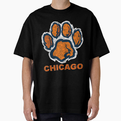 Foot Paw Bear Orange Chicago T-Shirt - Custom Art Print Unisex - T-Shirt, Sweatshirt, Hoodie