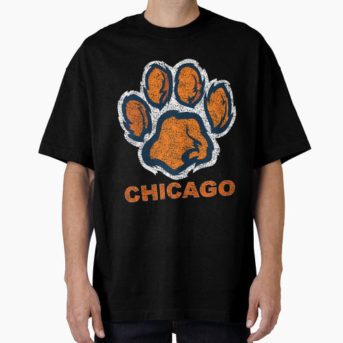 Foot Paw Bear Orange Chicago T-Shirt - Custom Art Print Unisex - T-Shirt, Sweatshirt, Hoodie