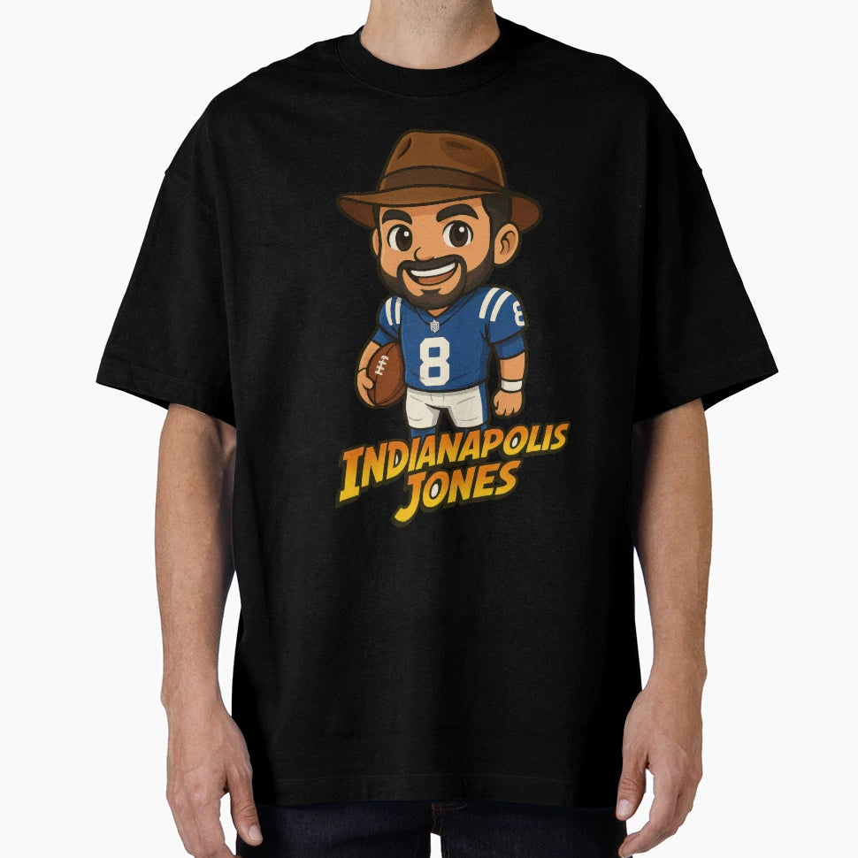 Indianapolis Jones Chibi Football T-Shirt - Streetwear Style for Adults - T-Shirt, Sweatshirt, Hoodie