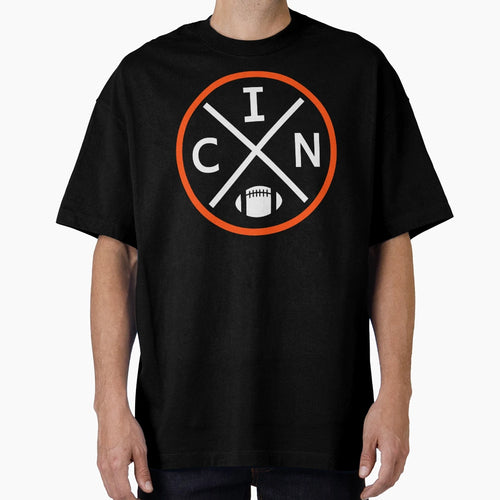 Cincinnati Football Emblem Cin T-Shirt - Minimalist Print Men Women - T-Shirt, Sweatshirt, Hoodie