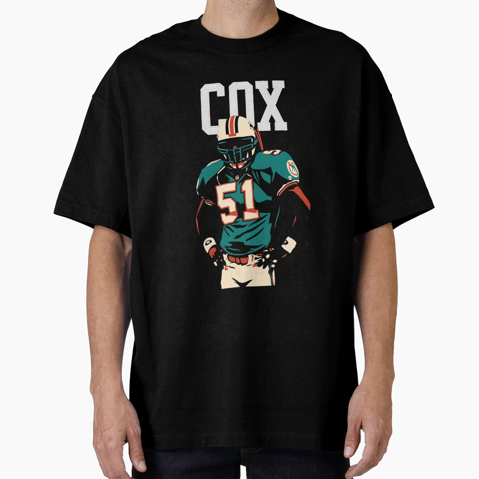 Brian Cox 51 Miami Dolphins Art T-Shirt - Custom Art Print Unisex - T-Shirt, Sweatshirt, Hoodie