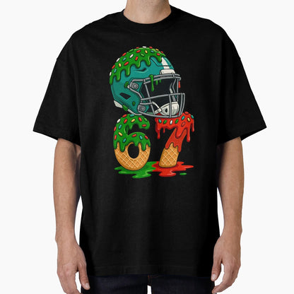 American Football Helmet Melting T-Shirt - Custom Art Print Men Women - T-Shirt, Sweatshirt, Hoodie