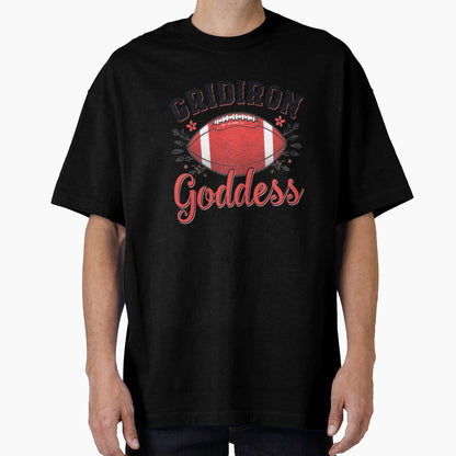 Gridiron Goddess Floral Football Fan T-Shirt - Minimalist Print Men Women - T-Shirt, Sweatshirt, Hoodie