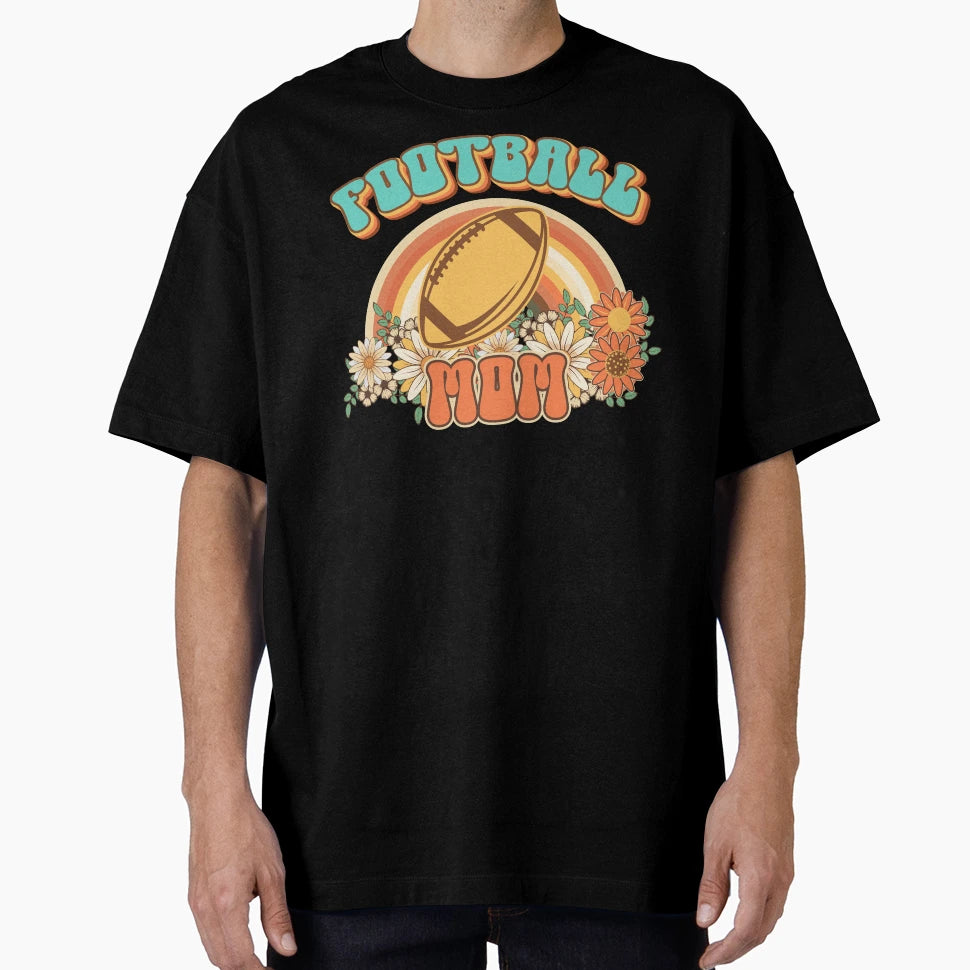 Groovy Football Mom Gift Funny Mother T-Shirt - Custom Art Print Men Women - T-Shirt, Sweatshirt, Hoodie