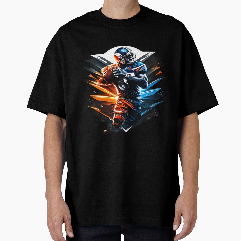 Football Player Holding Football T-Shirt - Novelty Apparel for Adults - T-Shirt, Sweatshirt, Hoodie