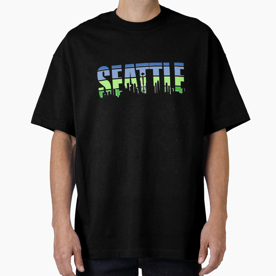 Seattle Wa Cityscape Skyline T-Shirt - Streetwear Style for Adults - T-Shirt, Sweatshirt, Hoodie