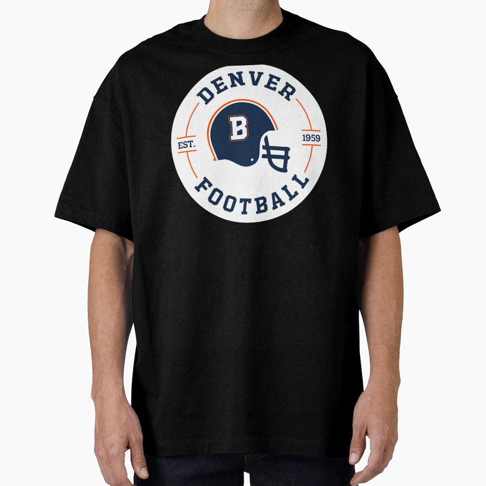 Denver Football Badge T-Shirt - Novelty Apparel Men Women - T-Shirt, Sweatshirt, Hoodie