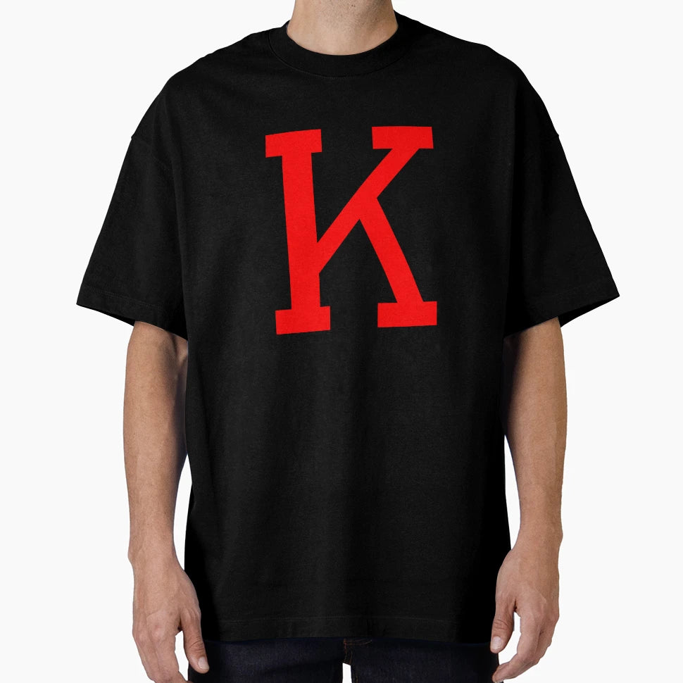 Letter K Black Red T-Shirt - Custom Art Print Men Women - T-Shirt, Sweatshirt, Hoodie