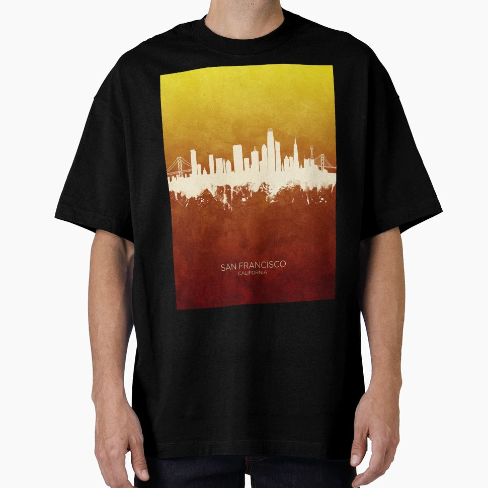 San Francisco California Skyline T-Shirt - Fun Novelty Design for Adults - T-Shirt, Sweatshirt, Hoodie