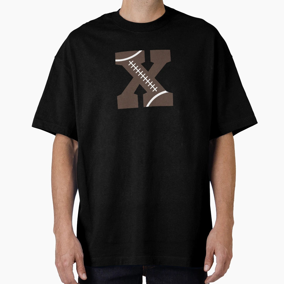 Personalized Football Initial X T-Shirt - Novelty Apparel Unisex - T-Shirt, Sweatshirt, Hoodie