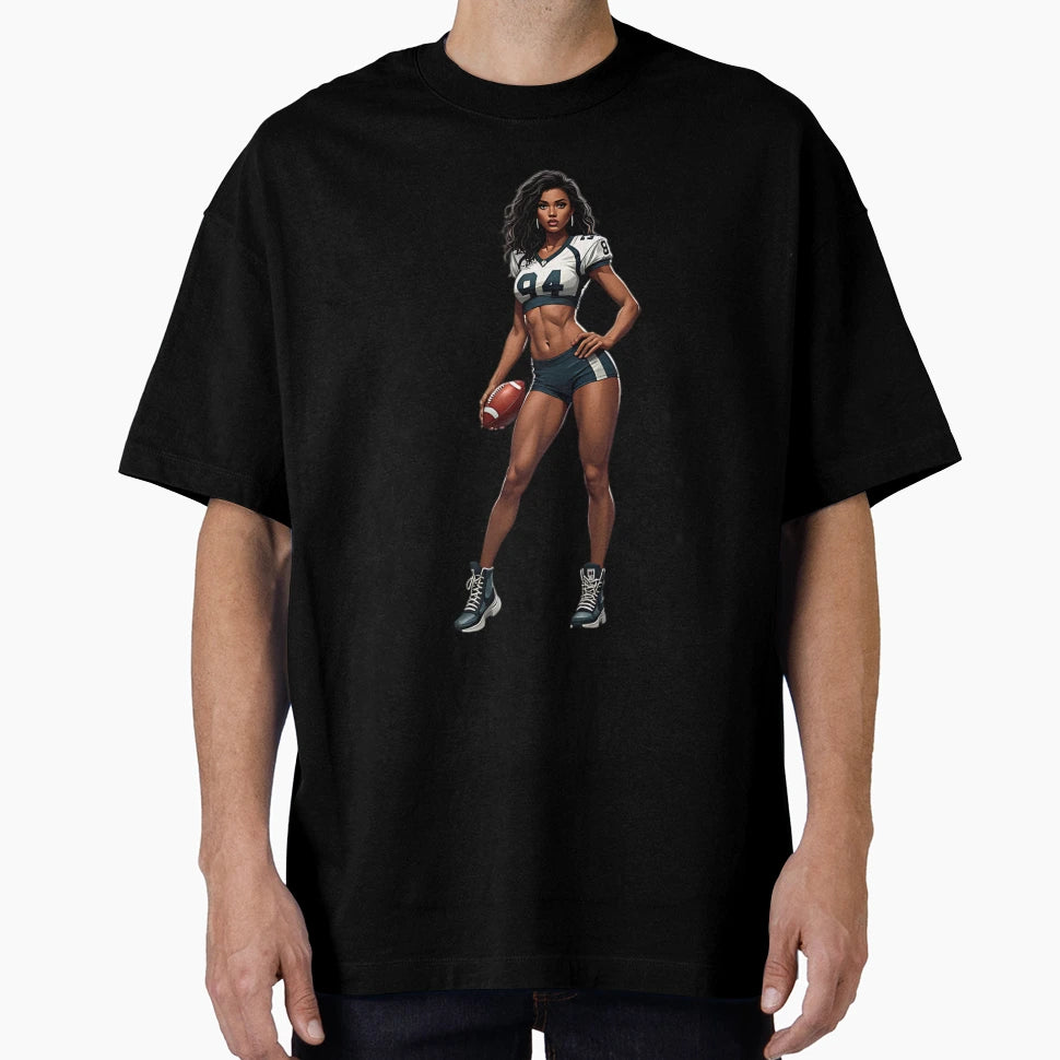 American Football Cheerleader T-Shirt - Graphic Print Unisex - T-Shirt, Sweatshirt, Hoodie