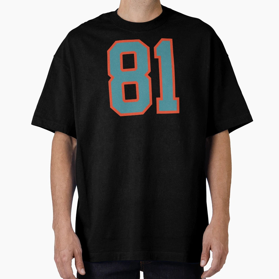 81 Number Aqua Orange Lucky Sports T-Shirt - Trendy Graphic for Adults - T-Shirt, Sweatshirt, Hoodie