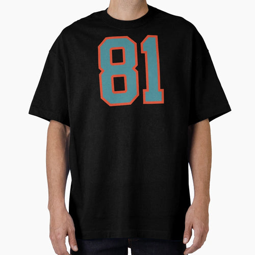 81 Number Aqua Orange Lucky Sports T-Shirt - Trendy Graphic for Adults - T-Shirt, Sweatshirt, Hoodie