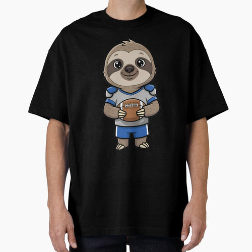 Sloth American Football Player Mascot T-Shirt - Graphic Print Men Women - T-Shirt, Sweatshirt, Hoodie