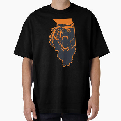 Chicago Bears Illinois Nfl State Outline T-Shirt - Trendy Graphic Unisex - T-Shirt, Sweatshirt, Hoodie