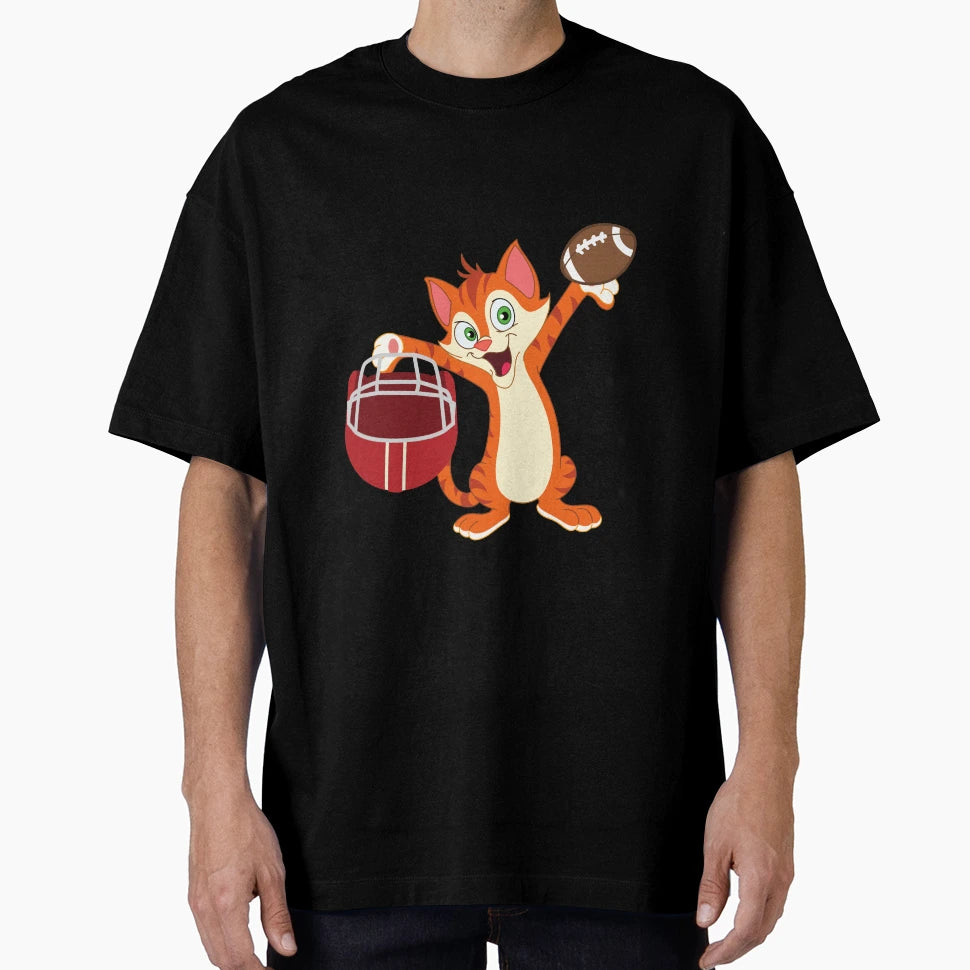 Football Cat T-Shirt - Minimalist Print for Adults - T-Shirt, Sweatshirt, Hoodie