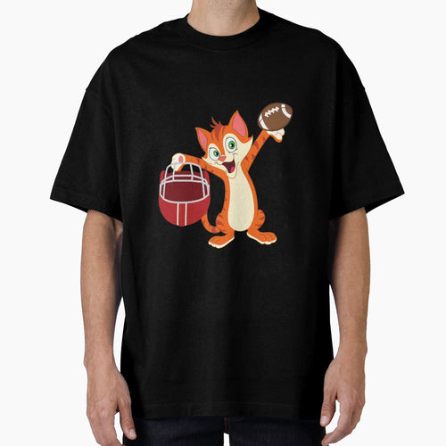 Football Cat T-Shirt - Minimalist Print for Adults - T-Shirt, Sweatshirt, Hoodie