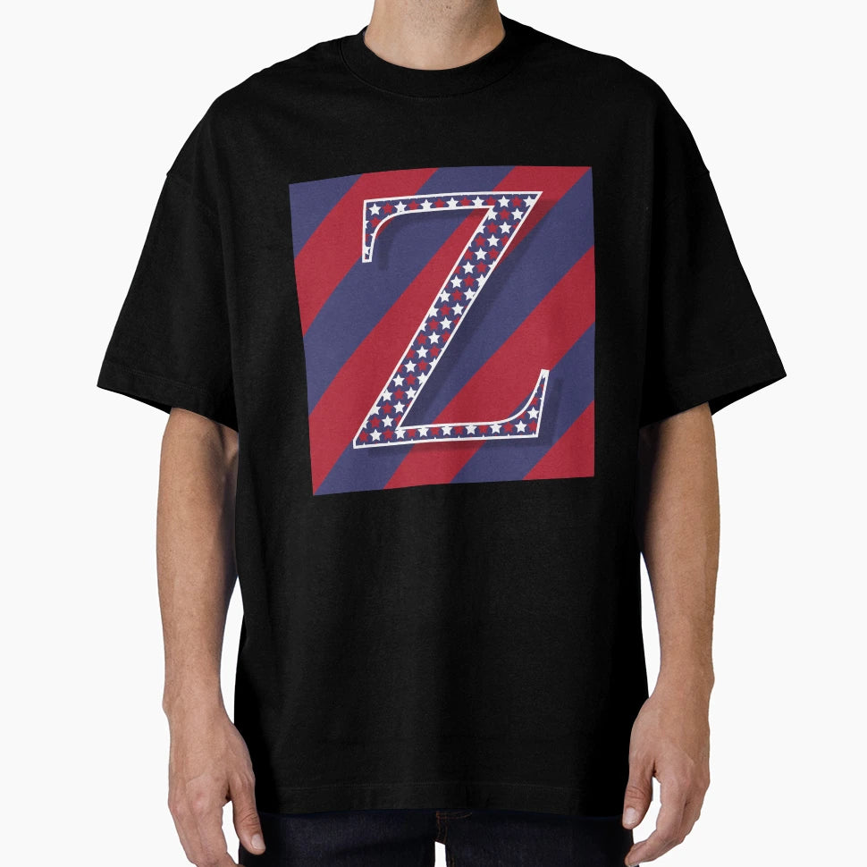 Letter Z Americana Old Glory Red And T-Shirt - Aesthetic Graphic Men Women - T-Shirt, Sweatshirt, Hoodie