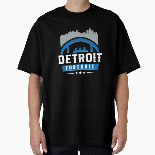 Detroit Football Stars City Skyline T-Shirt - Custom Art Print Unisex - T-Shirt, Sweatshirt, Hoodie